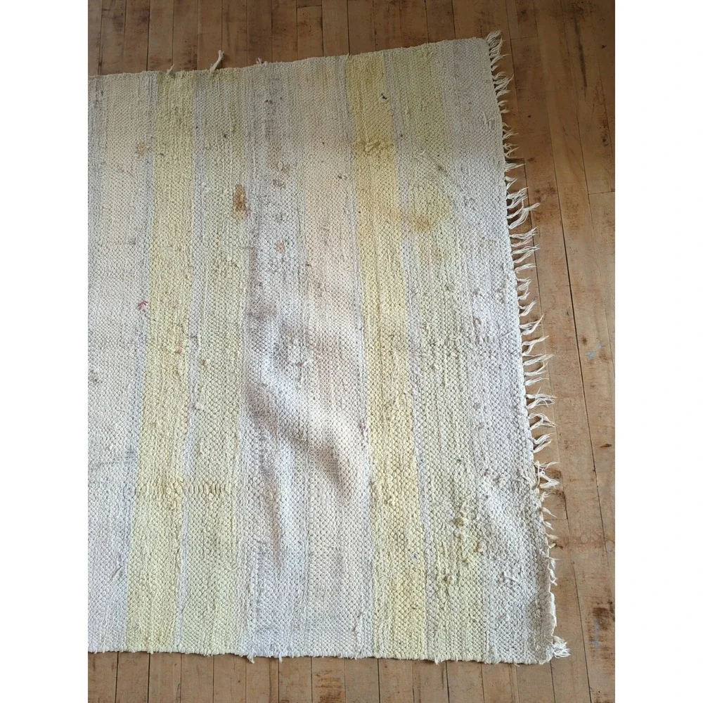 Antique Imported Swedish Hand Made Rag Rug Runner‎ (48
